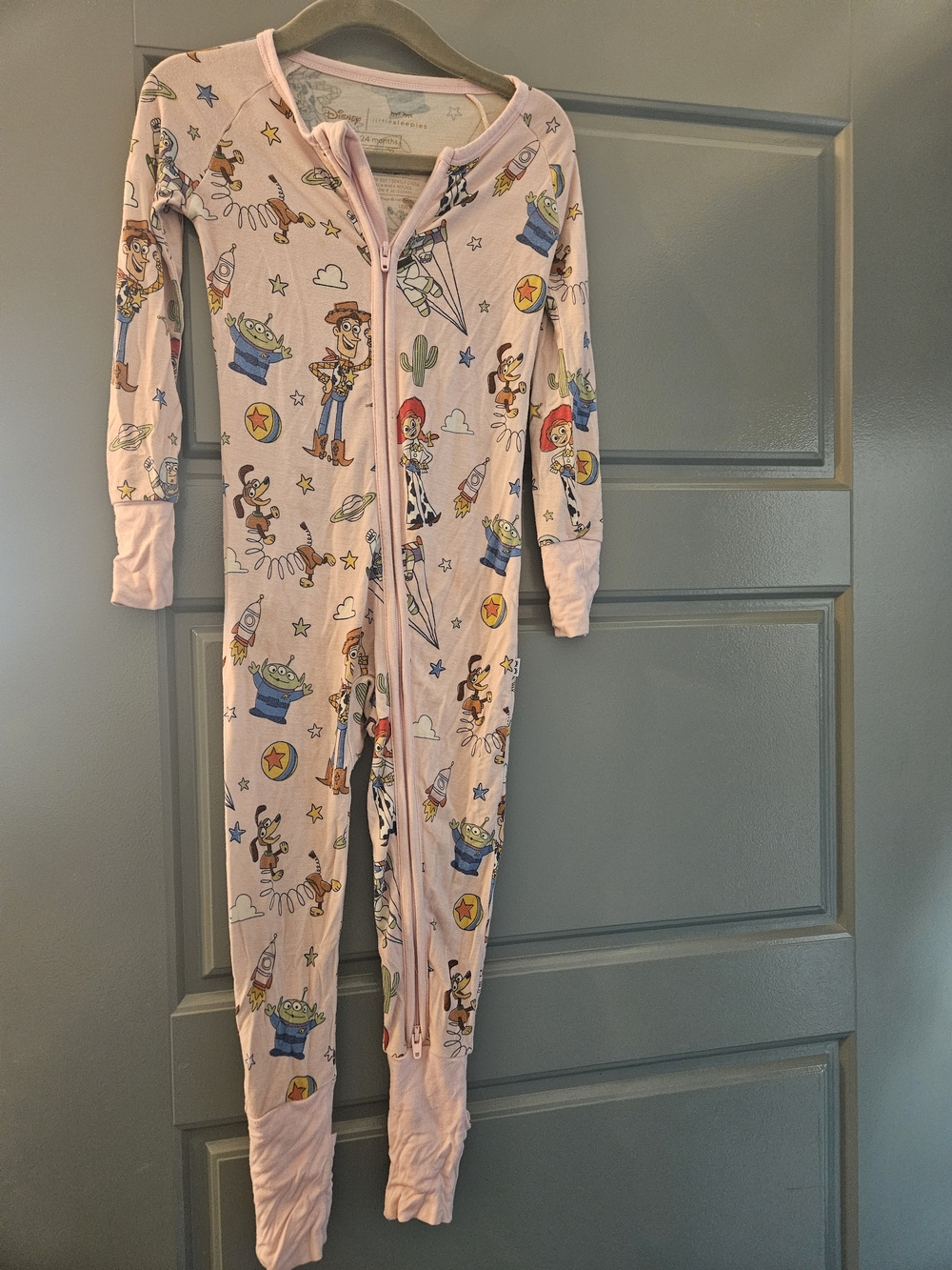 Little Sleepies Pink Toy Story Zip Footed One-Piece